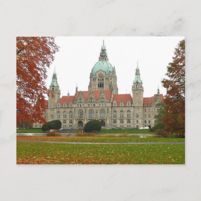 vycard Hannover Neues Rathaus Herbst, Tyskland Vykort (Framsida)