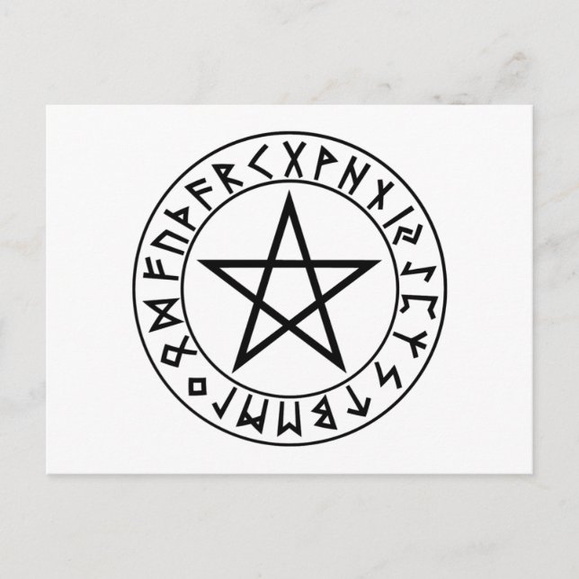 vycard Rune Pentacle Vykort (Framsida)