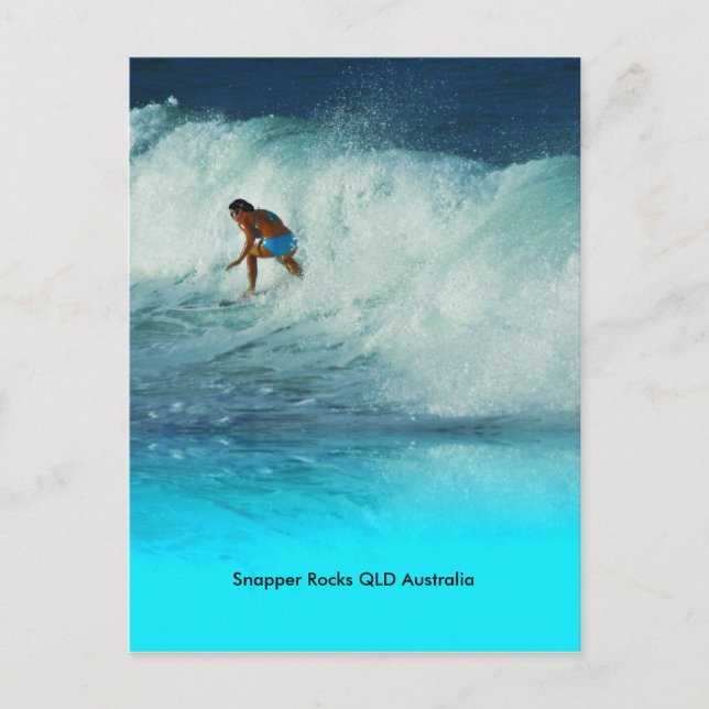 vycard Surfer Girl Snapper Sten QLD Australien Vykort (Framsida)