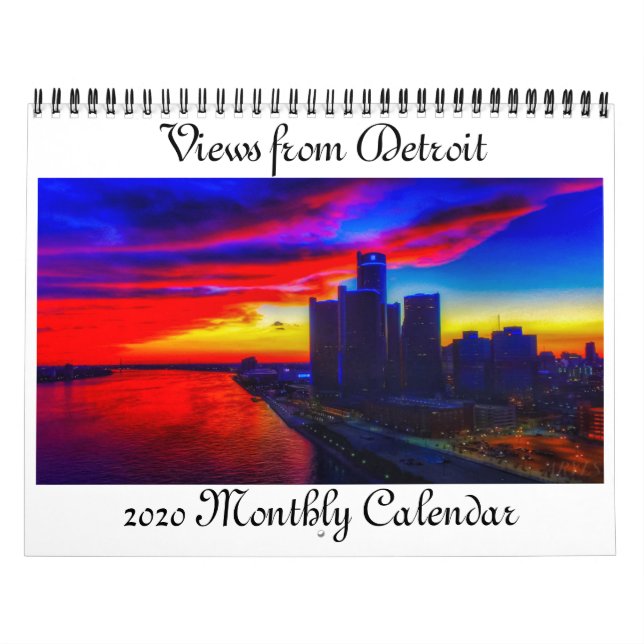 Vyer av månadskalendern Detroit 2020 Kalender (Omslag)