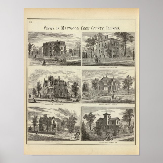 Vyer i Maywood, Cook County, Illinois Poster (Framsidan)