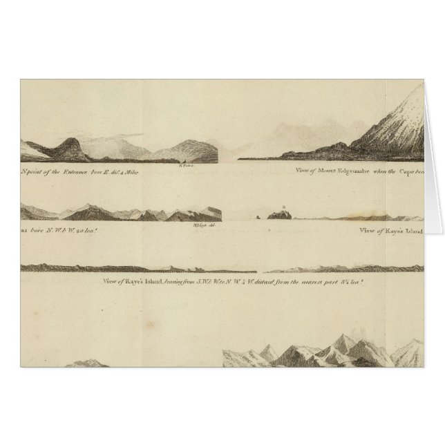 Vyer, Kusten Amerika, Väster Hälsningskort (Framsidan Horizontal)