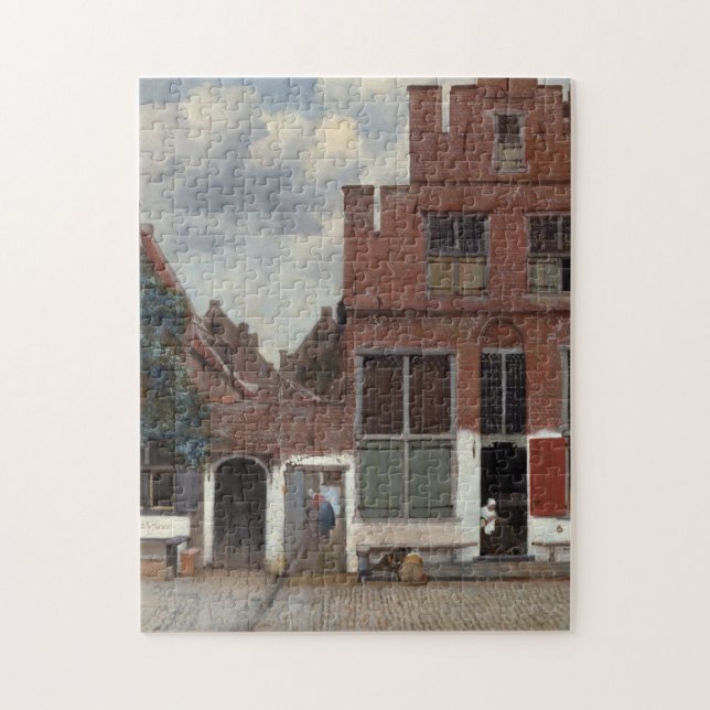 Vyer över hus i Delft av Johannes Vermeer Pussel (Vertikal)
