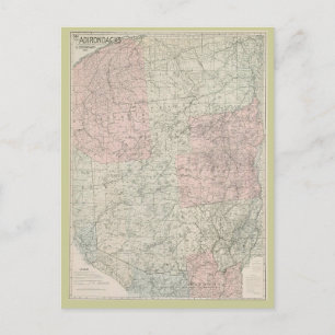 vykort 1912 Karta i Adirondacks