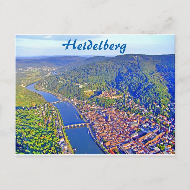 vykort - Aeriskt utseende på Heidelberg (Framsida)