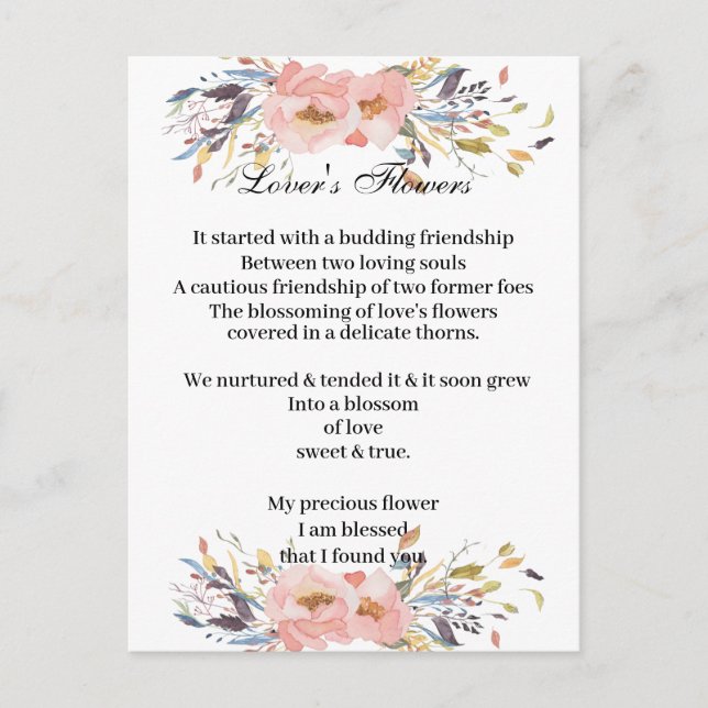 Vykort - älskare blommor (Framsida)