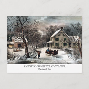 Vykort - AMERIKANSKT HEM: Vinter
