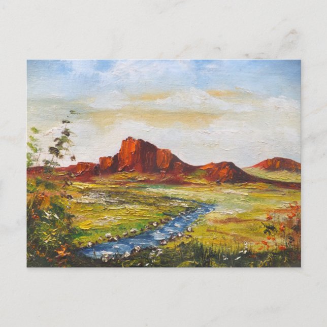 vykort Ann Hayes Painting Red Sten Canyan (Framsida)