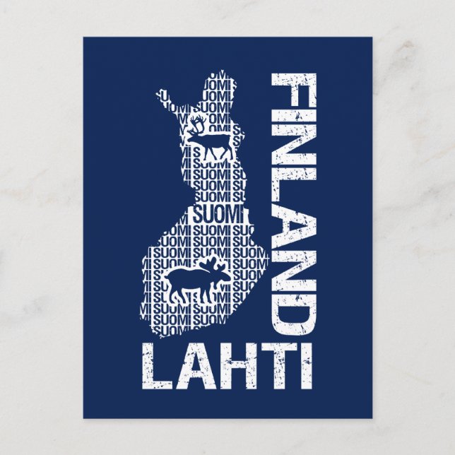 vykort anpassade FINLAND KARTA - Lahti (Framsida)