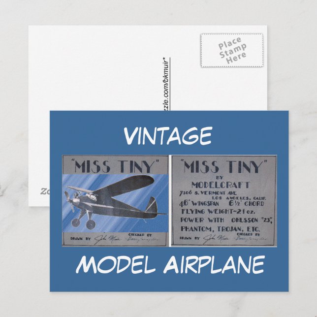 Vykort - Antik, Modelflygplan (Fram/baksida)