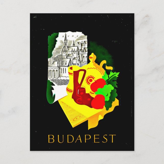 Vykort-Antik Resa-Budapest Vykort (Framsida)