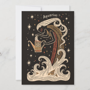 vykort - Aquarius Celestial Zodiac Art