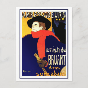 vykort: Aristide Bruant av Toulouse-Lautrec Vykort