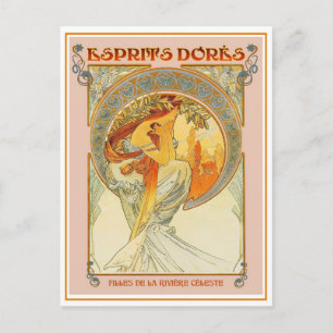 Vykort - Art Nouveau Esprits Dores