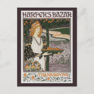 vykort: Art nouveau - L.Rhead - Thanksgiving Helg Vykort
