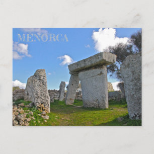 vykort av Los Talaiots på ön Menorca