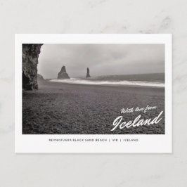 Vykort av Reynisfjara den svart sandstranden,