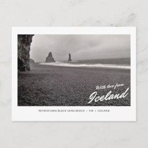 Vykort av Reynisfjara den svart sandstranden,