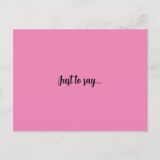 Vykort bara för att säga rosa hälsning-kort (Framsida)