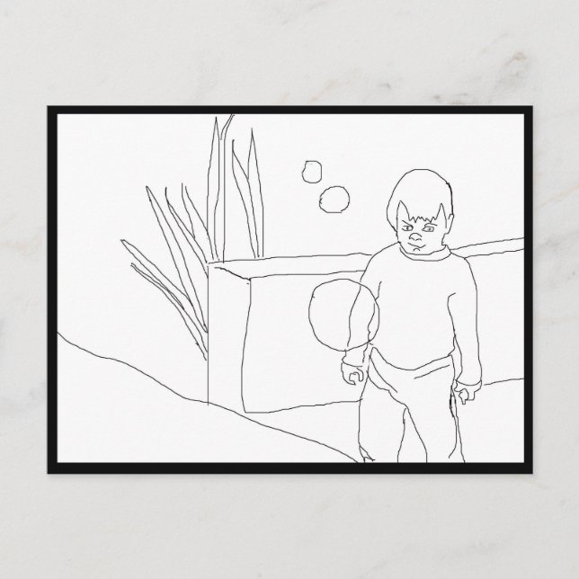 vykort - Barn och bubblor (Framsida)