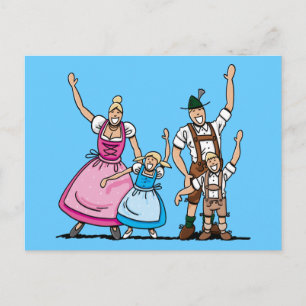 vykort Bavarian BEER FESTIVALFamily Wave Händer