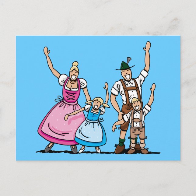 vykort Bavarian BEER FESTIVALFamily Wave Händer (Framsida)