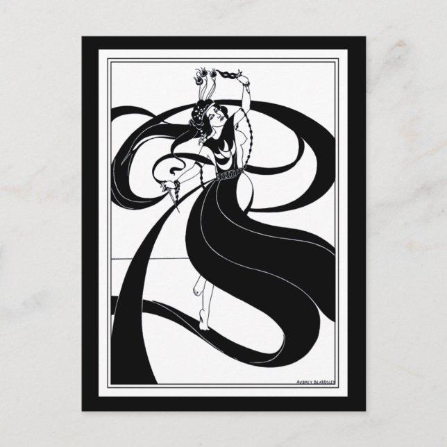 vykort: Beardsley Illustration Vykort (Framsida)