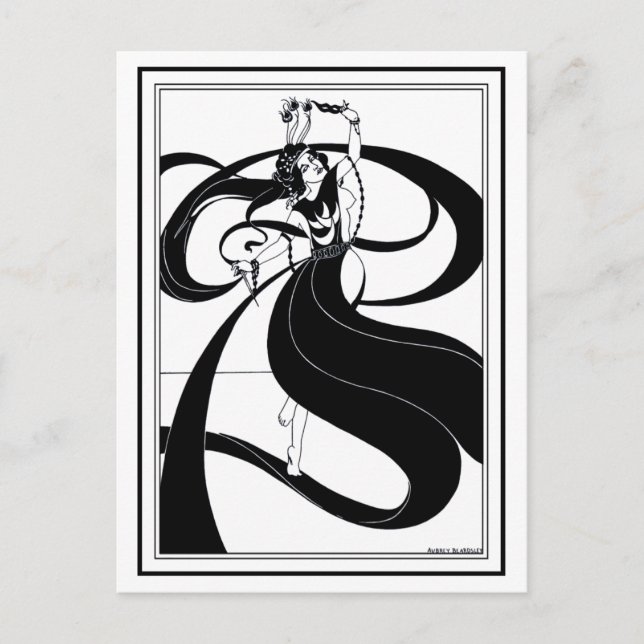 vykort: Beardsley Illustration Vykort (Framsida)