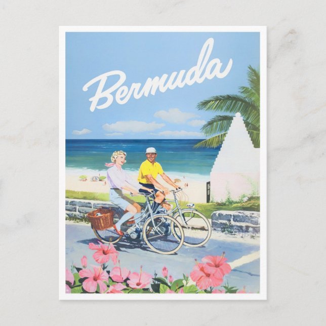 vykort Bermuda vintage resor (Framsida)
