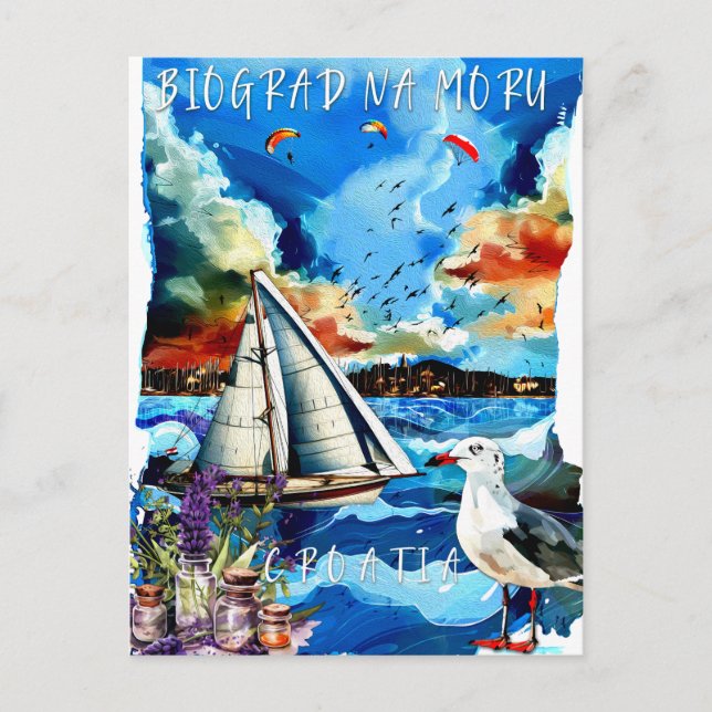 vykort - Biograd na Moru (Framsida)