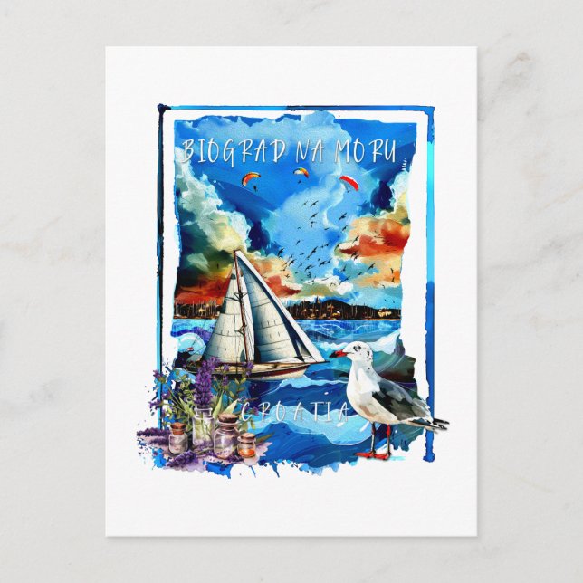 vykort - Biograd na Moru (Framsida)