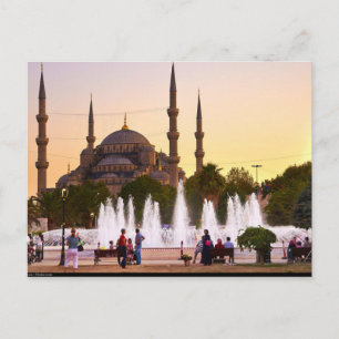 Vykort Blå mosken, Turkiet, Istanbul