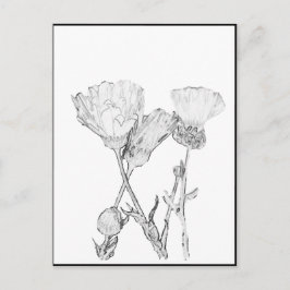 Vykort - Blommor att färglägga