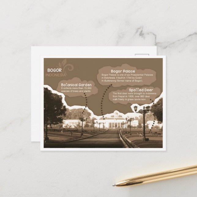 vykort Bogor Palace Indonesien (Fram/Back In Situ)