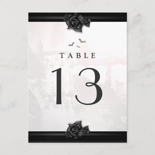 Vykort Bordskort Gotisk Halloween Kärlek (Framsida)