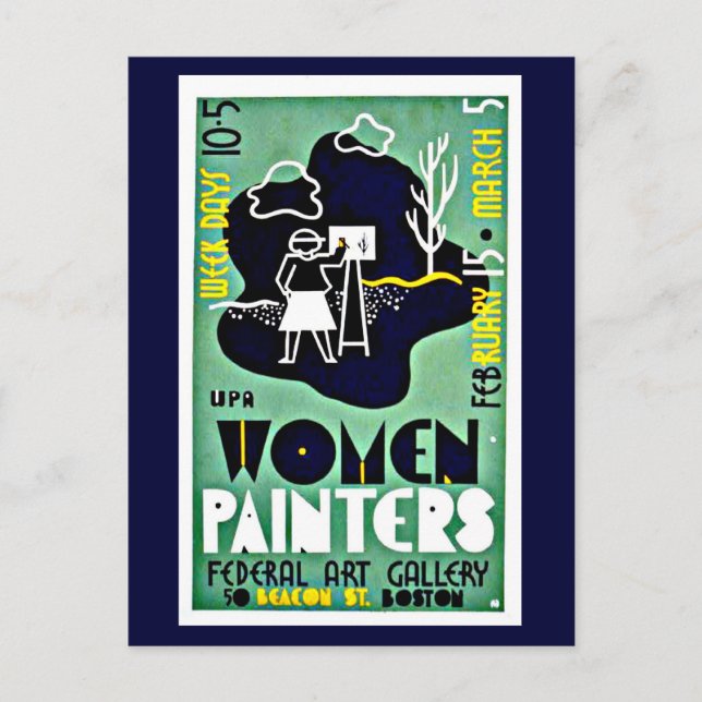 vykort-Boston WPA Poster-4 Vykort (Framsida)