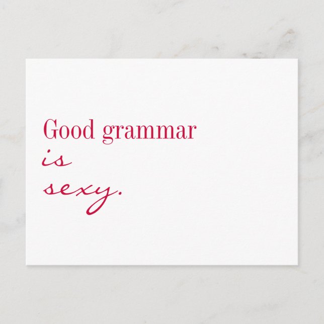 Vykort - Bra grammatik är sexigt. (Framsida)
