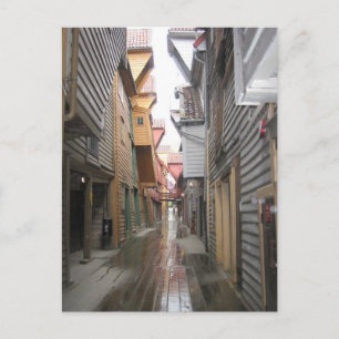 Vykort: Bryggen Walkway, Bergen, Norge Vykort