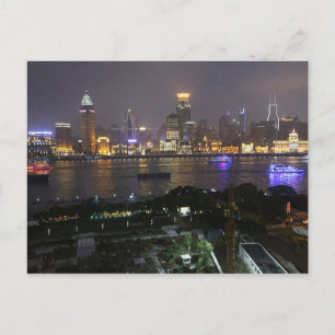 Vykort Bund från Pudong, Shanghai, China