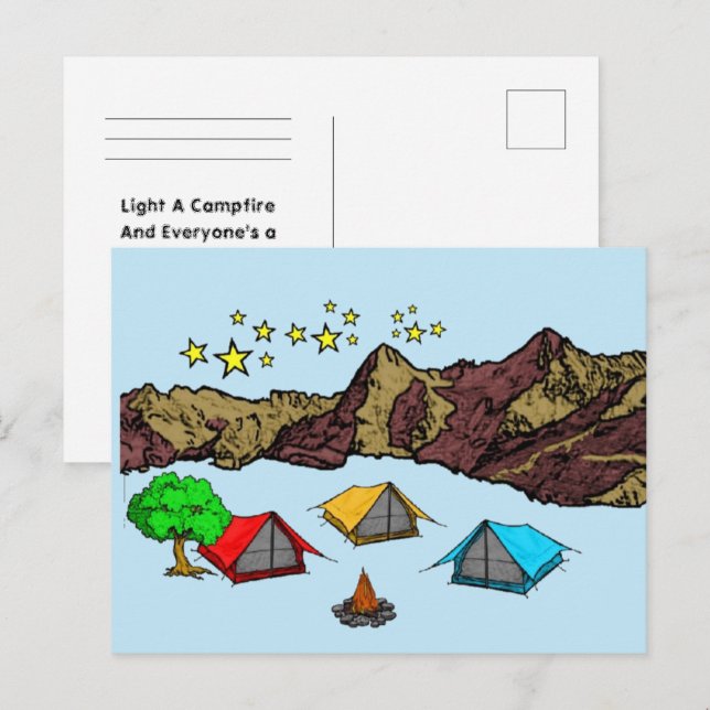 Vykort Camping (Fram/baksida)