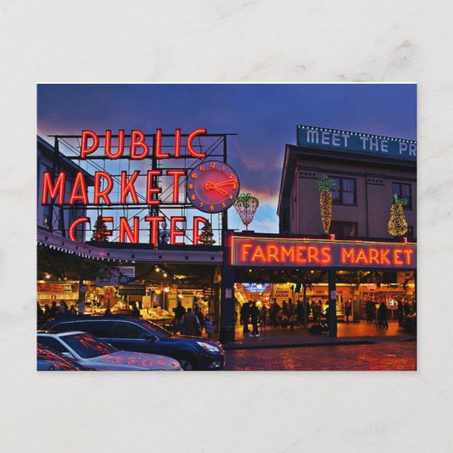 vykort/Carte Postale Pike Place, Seattle Vykort (Framsida)