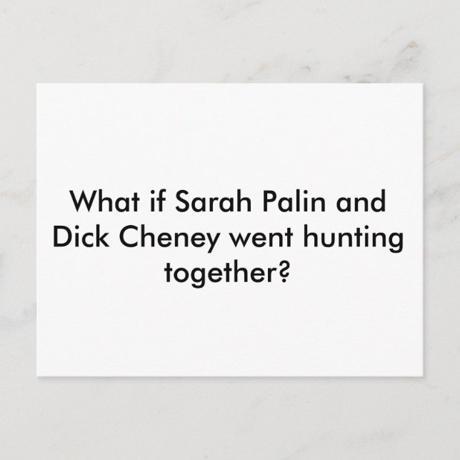 vykort, cheney- och palinjakt vykort (Framsida)