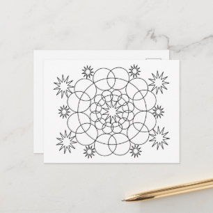 Vykort - Cirklar och stjärnor till Färg