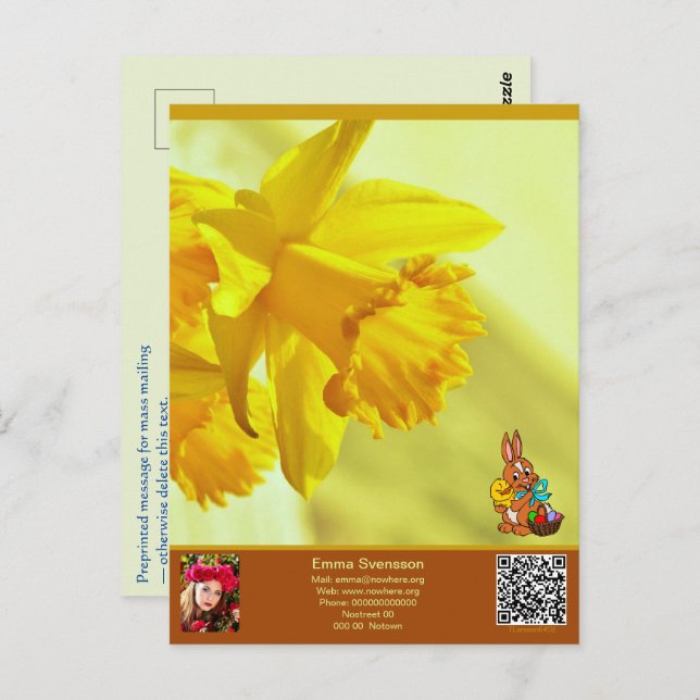 Vykort — Connect, Easter (Fram/baksida)