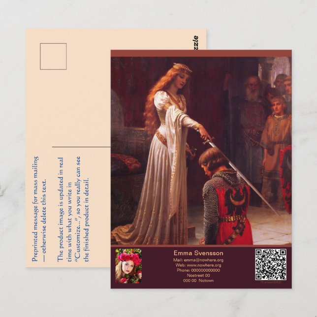 Vykort — Connect, Knight (Fram/baksida)