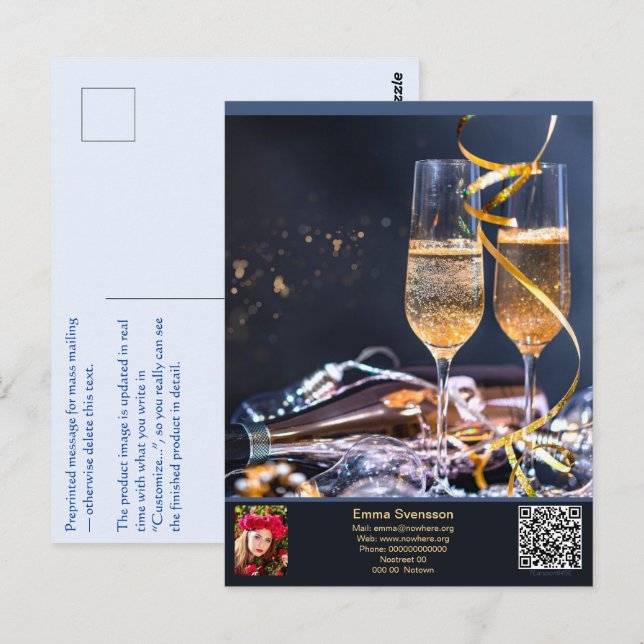 Vykort — Connect, Party (Fram/baksida)