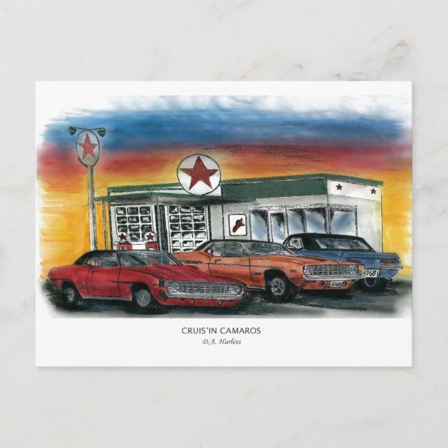 vykort - Cruis'in Camaros (Framsida)