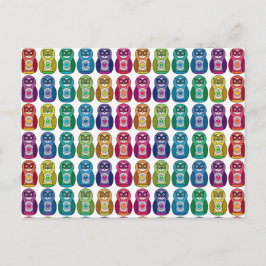 vykort - Cute Rainbow Matryoshka Uggla