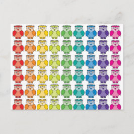 vykort - Cute Rainbow Uggla Mönster