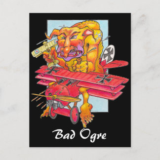 Vykort - Dåligt ogre - svart bakgrund